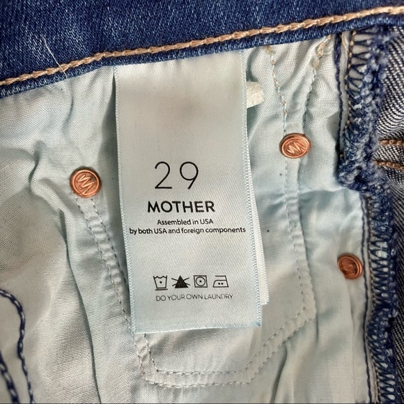 MOTHER The Insider Crop Step Fray Hem Blue Moon Jeans Sz 29 - Picture 10 of 10
